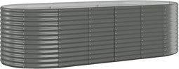vidaXL - Plantenbak - 249x100x68 - cm - gepoedercoat - staal - grijs