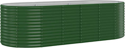 vidaXL - Plantenbak - 249x100x68 - cm - gepoedercoat - staal - groen