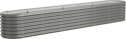 vidaXL - Plantenbak - 260x40x36 - cm - gepoedercoat - staal - grijs