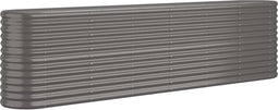 vidaXL - Plantenbak - 260x40x68 - cm - gepoedercoat - staal - grijs