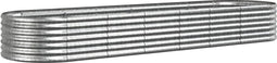 vidaXL - Plantenbak - 296x80x36 - cm - gepoedercoat - staal - zilverkleurig