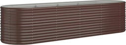 vidaXL - Plantenbak - 296x80x68 - cm - gepoedercoat - staal - bruin