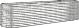 vidaXL - Plantenbak - 296x80x68 - cm - gepoedercoat - staal - zilverkleurig