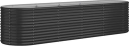 vidaXL - Plantenbak - 296x80x68 - cm - gepoedercoat - staal - antracietkleurig