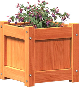 vidaXL - Plantenbak - 31x31x31 - cm - massief - grenenhout - wasbruin