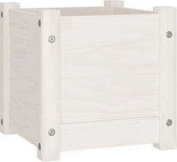 vidaXL - Plantenbak - 31x31x31 - cm - massief - grenenhout - wit