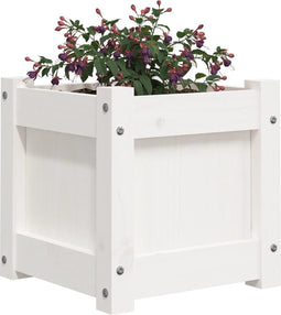 vidaXL - Plantenbak - 31x31x31 - cm - massief - grenenhout - wit