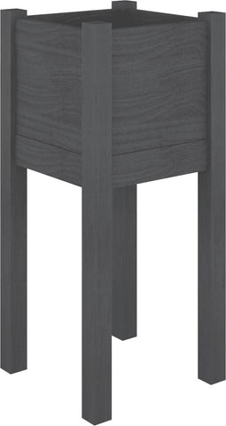 vidaXL - Plantenbak - 31x31x70 - cm - massief - grenenhout - grijs