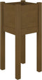 vidaXL - Plantenbak - 31x31x70 - cm - massief - grenenhout - honingbruin