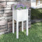 vidaXL - Plantenbak - 31x31x70 - cm - massief - grenenhout - wit