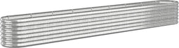 vidaXL - Plantenbak - 332x40x36 - cm - gepoedercoat - staal - zilverkleurig