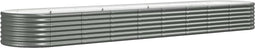 vidaXL - Plantenbak - 368x80x36 - cm - gepoedercoat - staal - grijs
