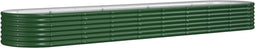 vidaXL - Plantenbak - 368x80x36 - cm - gepoedercoat - staal - groen