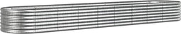 vidaXL - Plantenbak - 368x80x36 - cm - gepoedercoat - staal - zilverkleurig