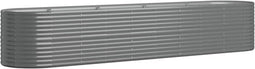 vidaXL - Plantenbak - 368x80x68 - cm - gepoedercoat - staal - grijs