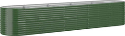 vidaXL - Plantenbak - 368x80x68 - cm - gepoedercoat - staal - groen