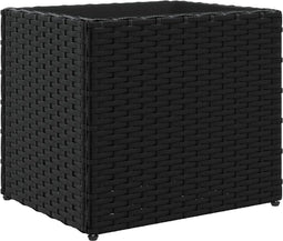vidaXL - Plantenbak - 36x30x32 - cm - poly - rattan - zwart