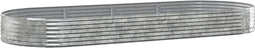 vidaXL - Plantenbak - 373x140x36 - cm - gepoedercoat - staal - zilverkleurig