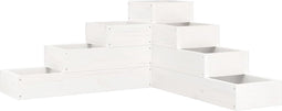 vidaXL - Plantenbak - 4-laags - 80,5x79x36 - cm - massief - grenenhout - wit