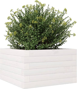 vidaXL - Plantenbak - 40x40x23 - cm - massief - grenenhout - wit