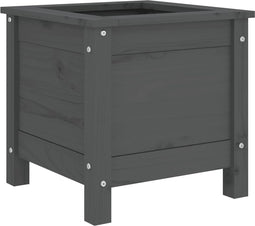 vidaXL - Plantenbak - 40x40x39 - cm - massief - grenenhout - grijs