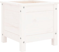 vidaXL - Plantenbak - 40x40x39 - cm - massief - grenenhout - wit