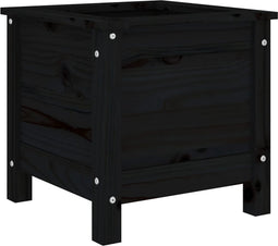 vidaXL - Plantenbak - 40x40x39 - cm - massief - grenenhout - zwart