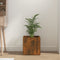 vidaXL - Plantenbak - 40x40x40 - cm - bewerkt - hout - gerookt - eikenkleurig