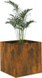 vidaXL - Plantenbak - 40x40x40 - cm - bewerkt - hout - gerookt - eikenkleurig