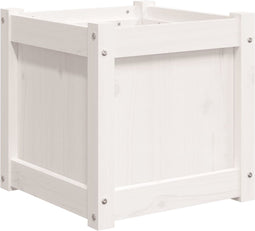 vidaXL - Plantenbak - 40x40x40 - cm - massief - grenenhout - wit