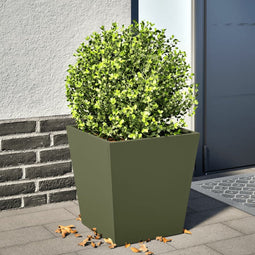vidaXL - Plantenbak - 40x40x40 - cm - staal - olijfgroen