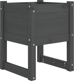 vidaXL - Plantenbak - 40x40x52,5 - cm - massief - grenenhout - grijs