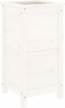 vidaXL - Plantenbak - 40x40x78 - cm - massief - grenenhout - wit
