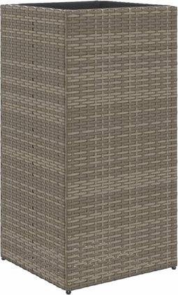 vidaXL - Plantenbak - 40x40x80 - cm - poly - rattan - grijs
