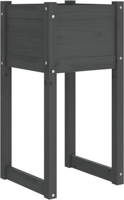 vidaXL - Plantenbak - 40x40x81 - cm - massief - grenenhout - grijs