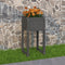 vidaXL - Plantenbak - 40x40x81 - cm - massief - grenenhout - grijs