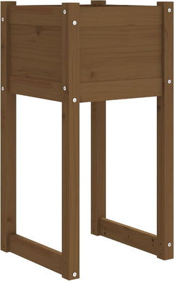 vidaXL - Plantenbak - 40x40x81 - cm - massief - grenenhout - honingbruin
