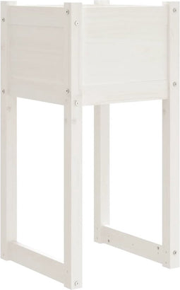vidaXL - Plantenbak - 40x40x81 - cm - massief - grenenhout - wit