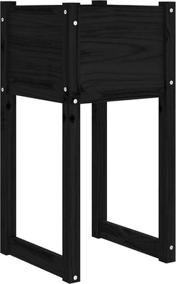 vidaXL - Plantenbak - 40x40x81 - cm - massief - grenenhout - zwart
