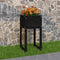 vidaXL - Plantenbak - 40x40x81 - cm - massief - grenenhout - zwart