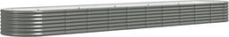 vidaXL - Plantenbak - 440x80x36 - cm - gepoedercoat - staal - grijs
