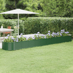 vidaXL - Plantenbak - 440x80x36 - cm - gepoedercoat - staal - groen