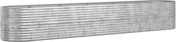 vidaXL - Plantenbak - 440x80x68 - cm - gepoedercoat - staal - zilverkleurig