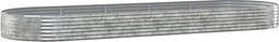 vidaXL - Plantenbak - 450x140x36 - cm - gepoedercoat - staal - zilverkleurig