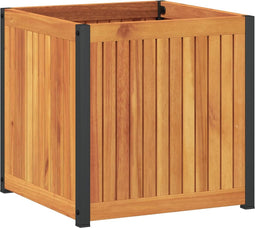 vidaXL - Plantenbak - 45x45x44 - cm - massief - acaciahout - en - staal