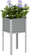 vidaXL - Plantenbak - 45x45x88 - cm - staal - grijs