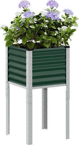 vidaXL - Plantenbak - 45x45x88 - cm - staal - groen