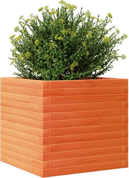 vidaXL - Plantenbak - 50x50x45,5 - cm - massief - grenenhout - wasbruin