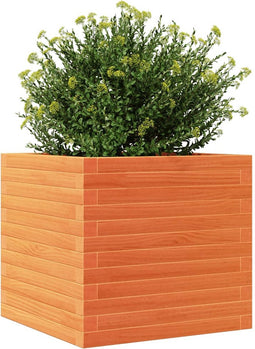 vidaXL - Plantenbak - 50x50x46 - cm - massief - grenenhout - wasbruin