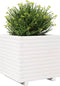 vidaXL - Plantenbak - 50x50x49,5 - cm - massief - grenenhout - wit